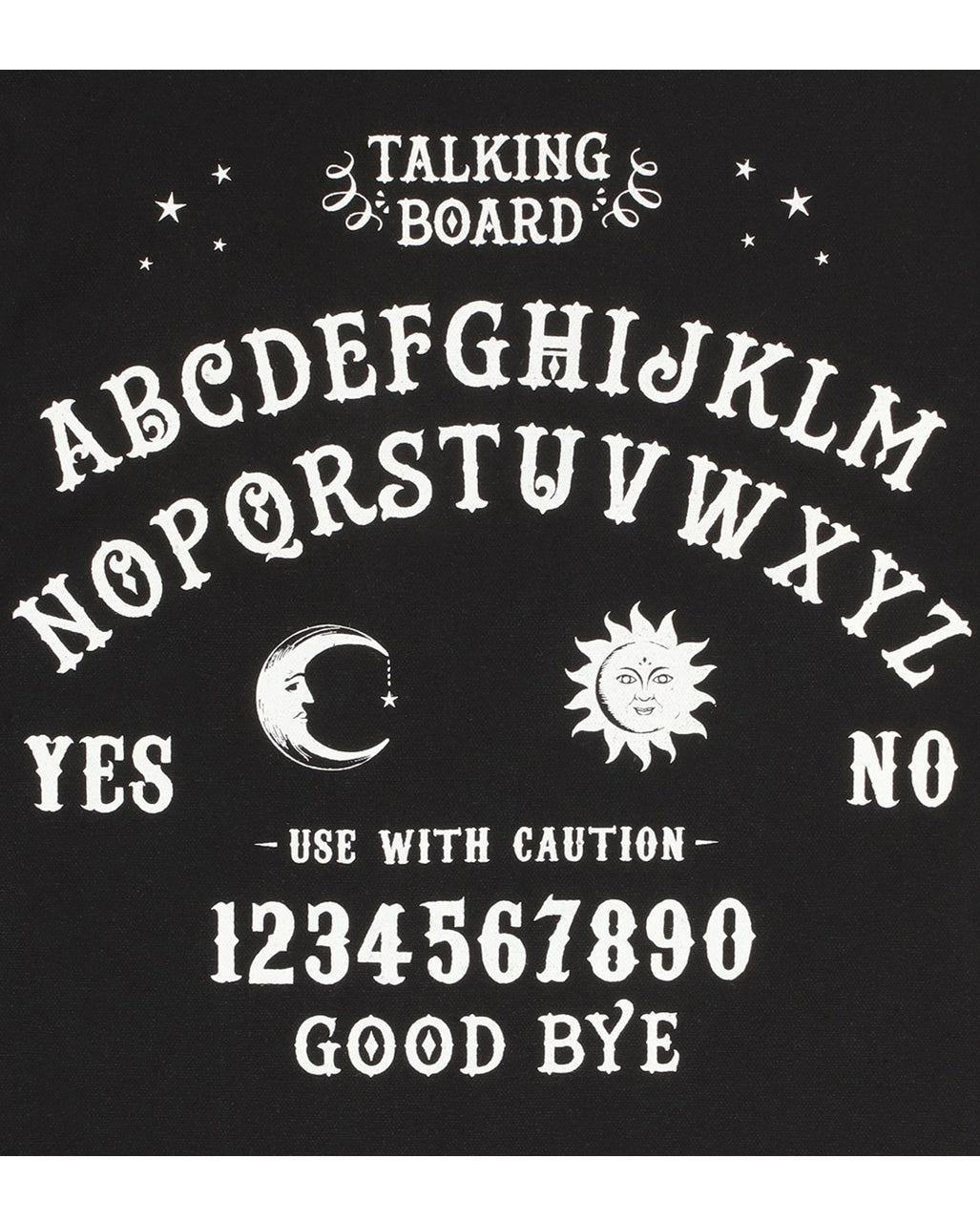 Schwarze Einkaufstasche mit Ouija Brett als Motiv 40x35cm