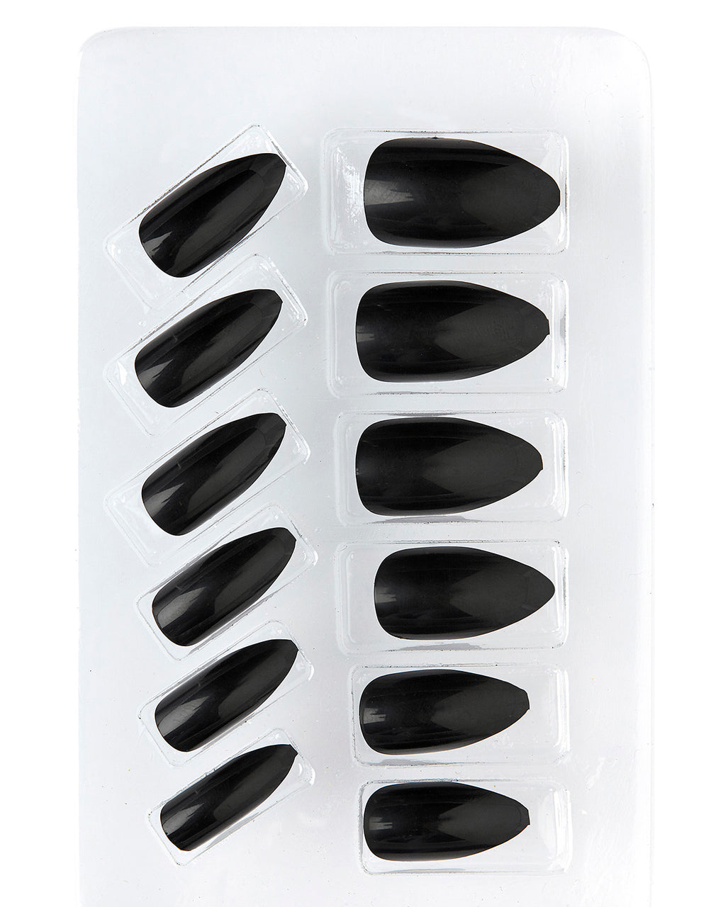 Schwarze Fingernägel mit Glanz 12 St.