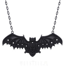 Schwarze Gothic Fledermaus Halskette