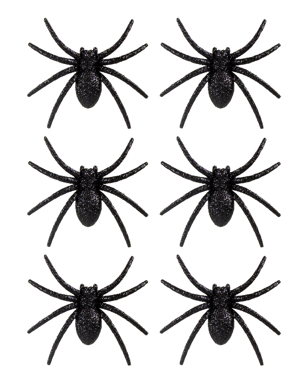 Schwarze Glitter Spinnen 6 St.