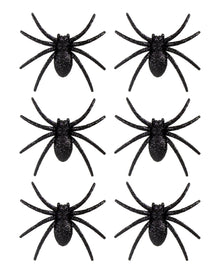 Schwarze Glitter Spinnen 6 St.