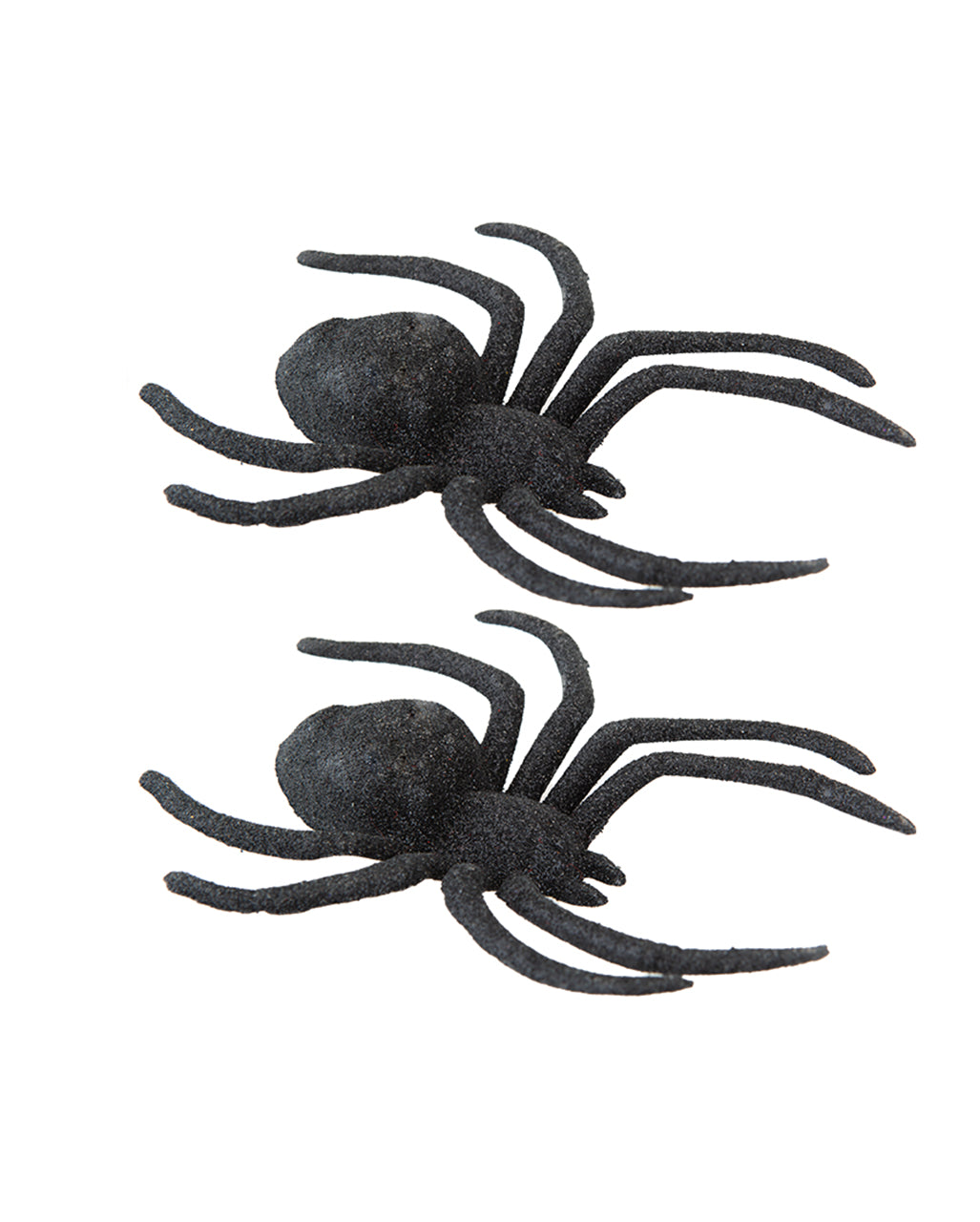 Schwarze Glitzer Spinnen 2er Set 14cm