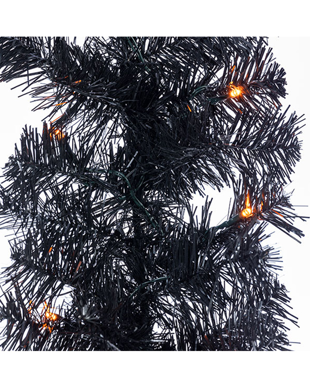 Schwarze Halloween Girlande mit Orangen LED´s 183cm