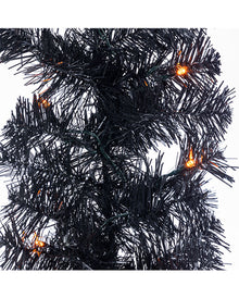 Schwarze Halloween Girlande mit Orangen LED´s 183cm