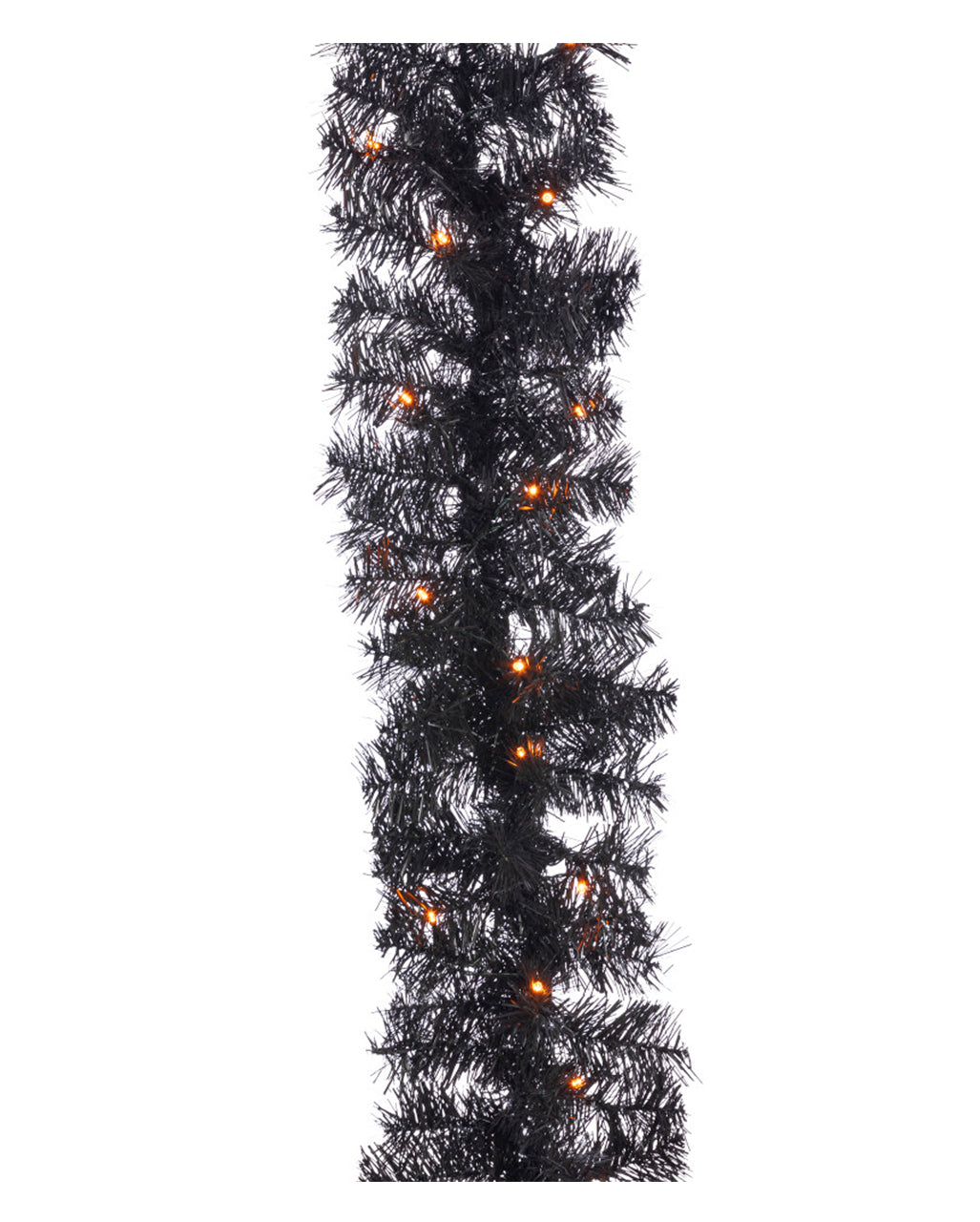Schwarze Halloween Girlande mit Orangen LED´s 183cm