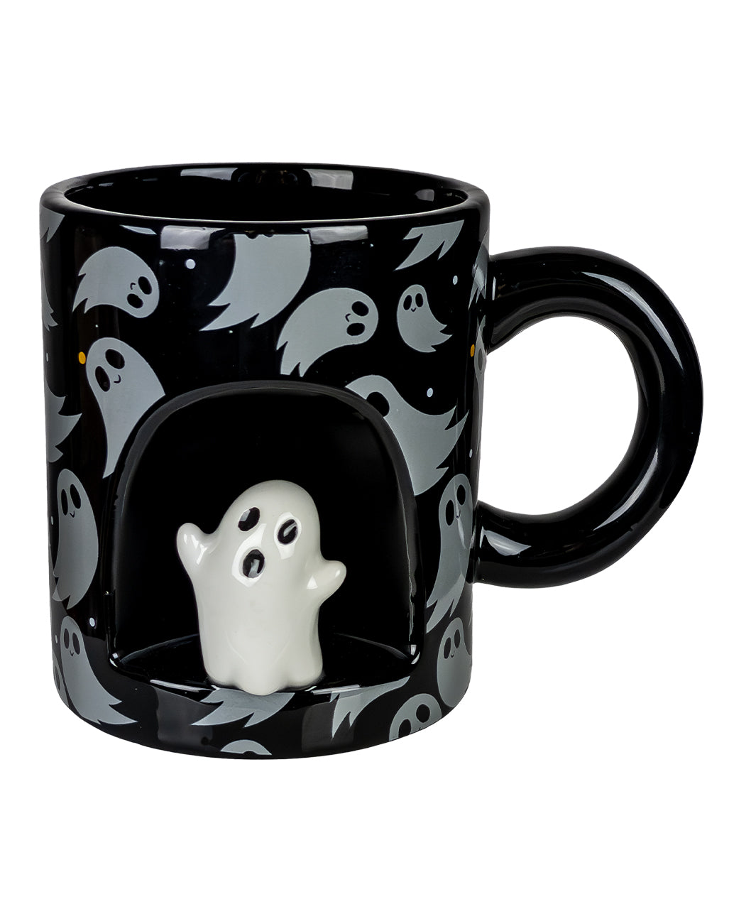 Black Halloween Mug With Mini Ghost
