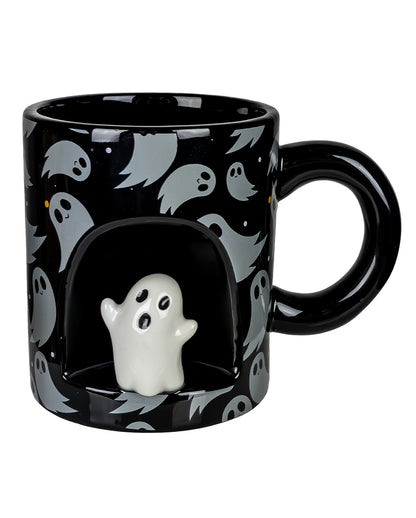 Black Halloween Mug With Mini Ghost