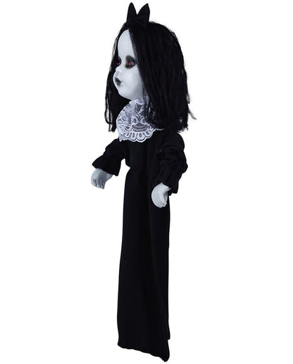 Schwarze Horror Puppe mit Licht 75cm