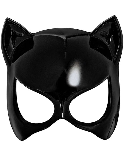 Schwarze Katze Augenmaske mit Ohren