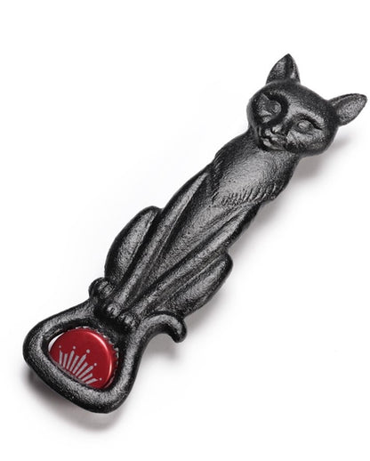 Schwarze Katze Flaschenöffner