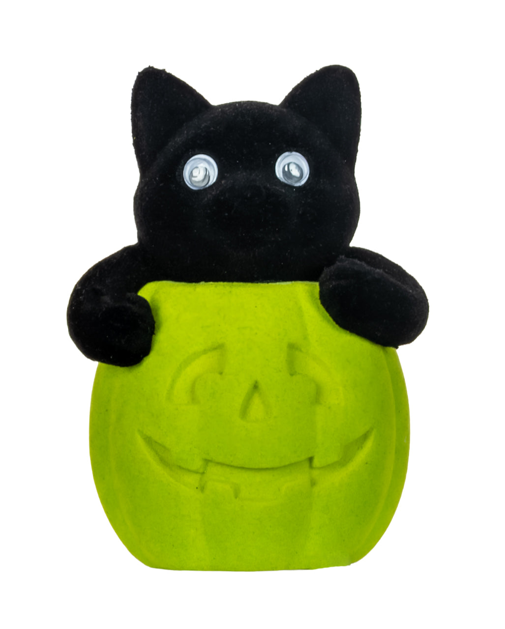 Gatto In Zucca Verde Di Halloween 11cm