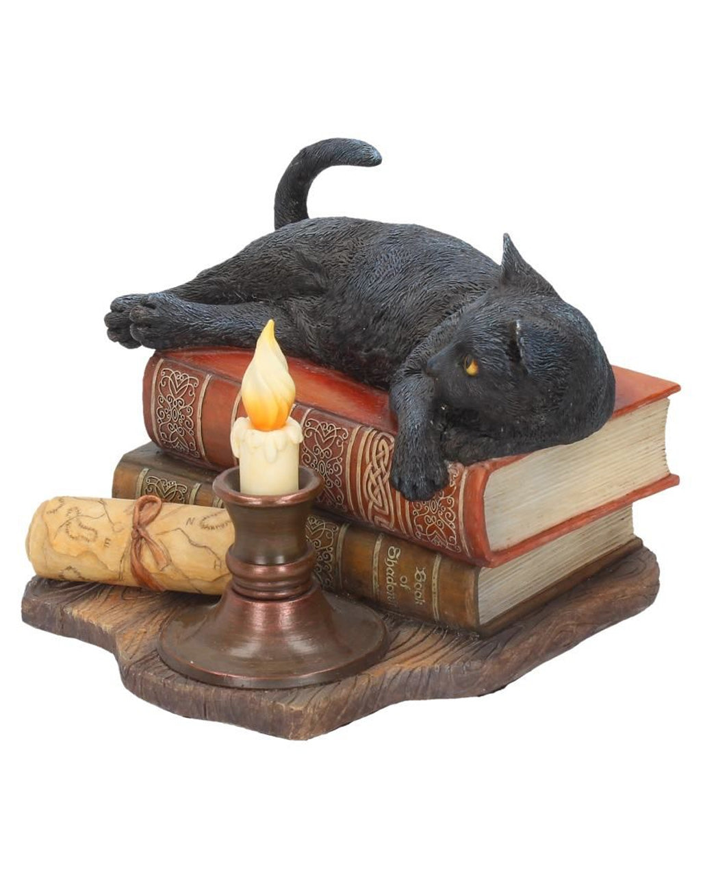 Schwarze Katze mit Hexenbüchern 20,5cm