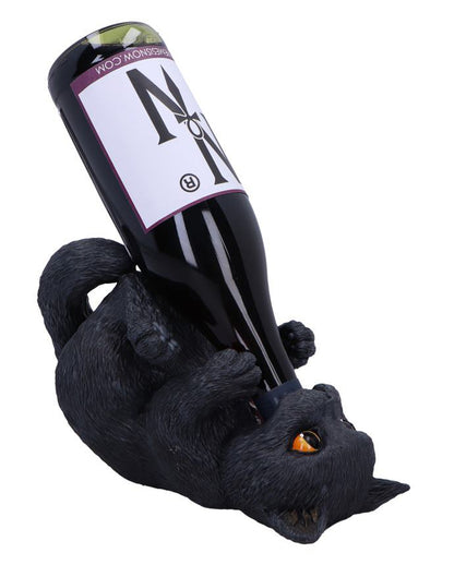 Schwarze Katze Weinflaschenhalter 24cm