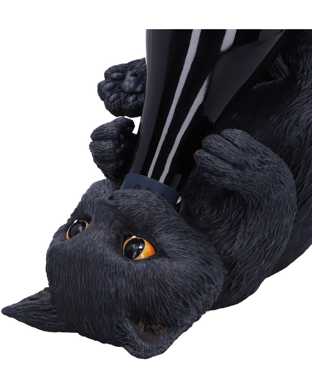 Schwarze Katze Weinflaschenhalter 24cm