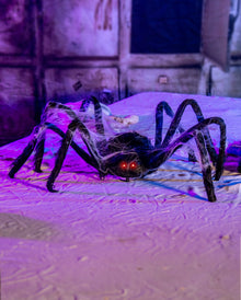 Schwarze Laufende Spinne mit Licht & Sound 99cm Ø
