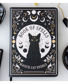 Schwarze Mystic Katze A5 Notiz & Tagebuch mit Stift