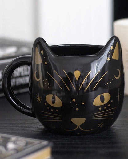 Schwarze Mystic Katzen Tasse 10cm