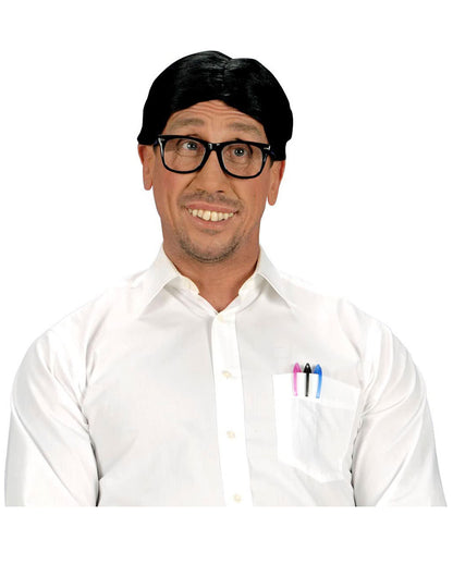 Schwarze Nerd Brille mit Gläsern