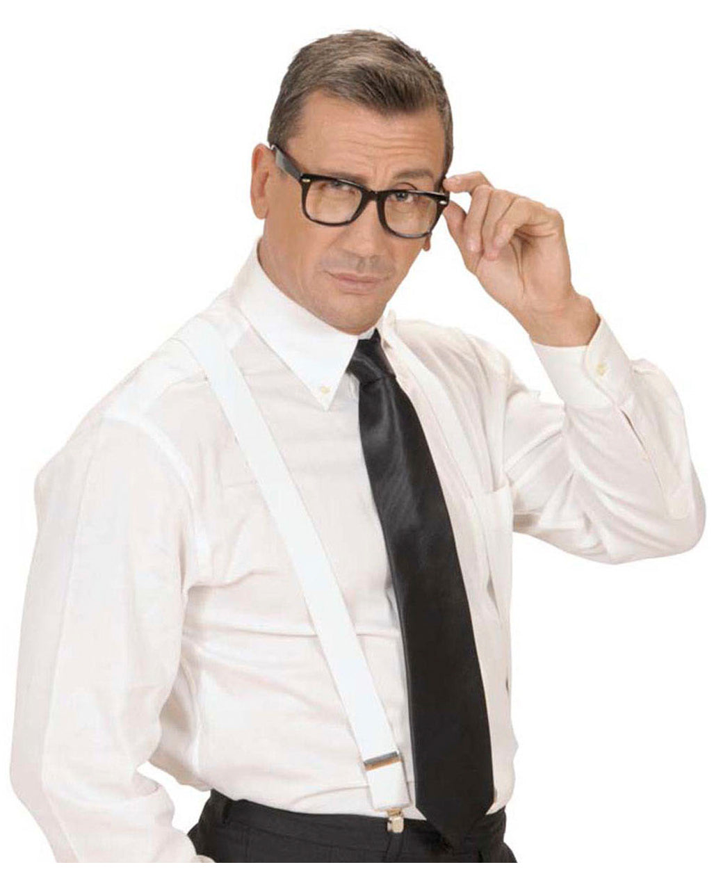 Schwarze Nerd Brille mit Gläsern