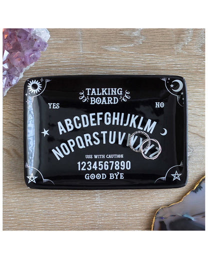 Schwarze Ouija Brett Keramik Schmuckschale