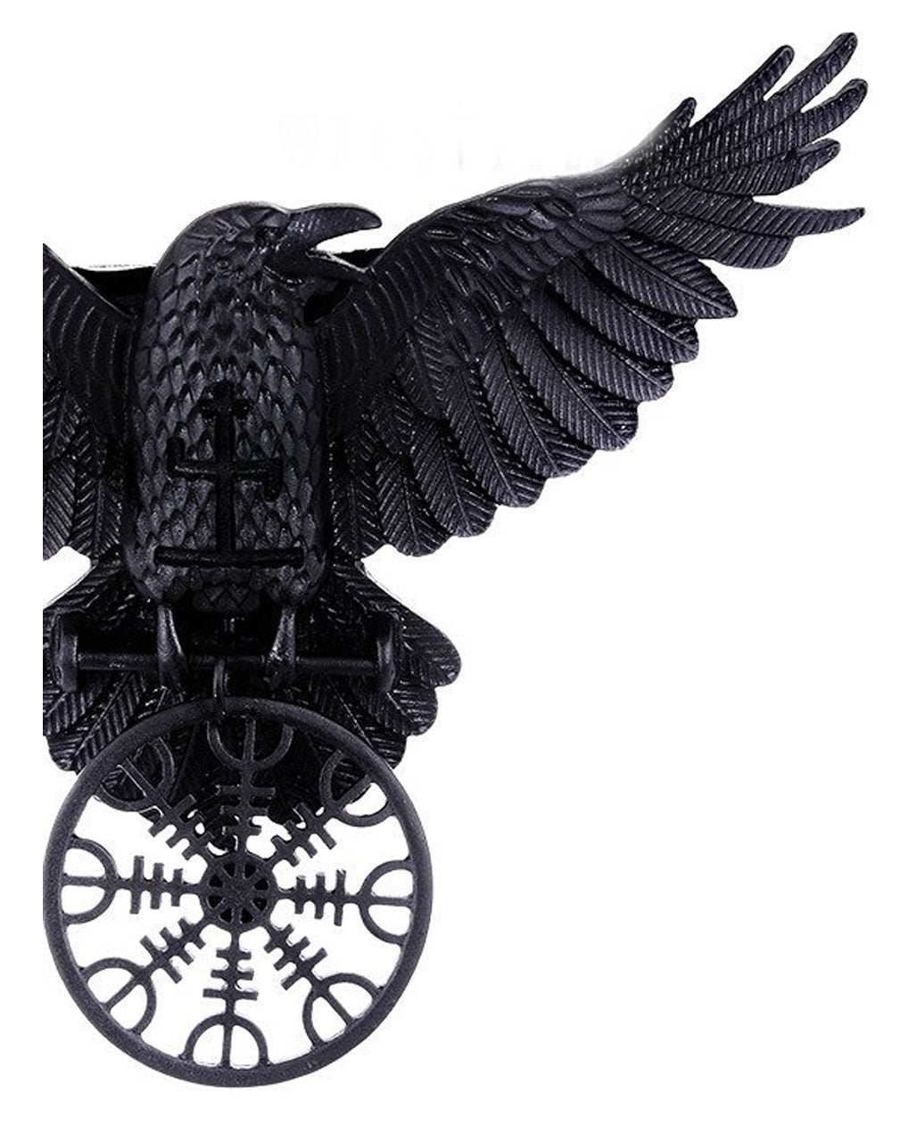 Schwarze Raben Halskette mit Rune