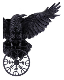 Schwarze Raben Halskette mit Rune