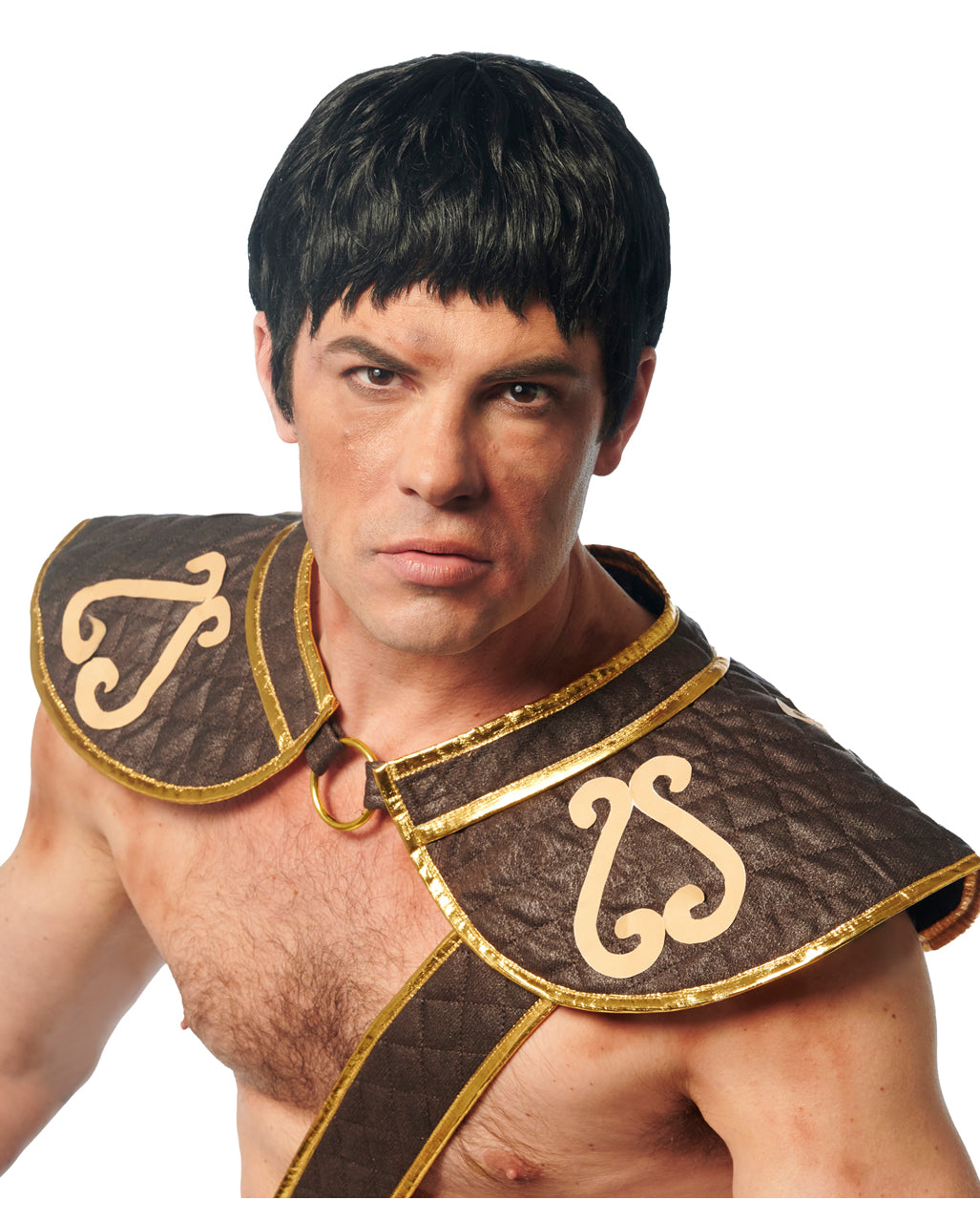Schwarze Gladiator Perücke Caesar