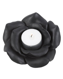 Schwarze Rose als Gothic-Teelichhalter 11cm