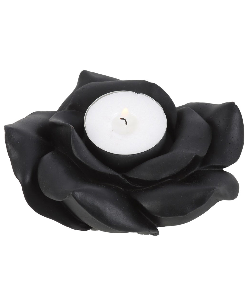 Schwarze Rose als Gothic-Teelichhalter 11cm