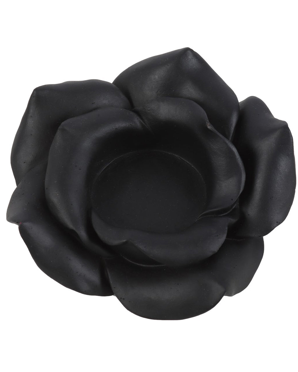 Schwarze Rose als Gothic-Teelichhalter 11cm
