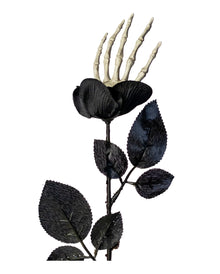 Black Rose With Skeleton Hand