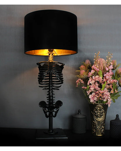 Lampada A Forma Di Scheletro Nero Con Paralume