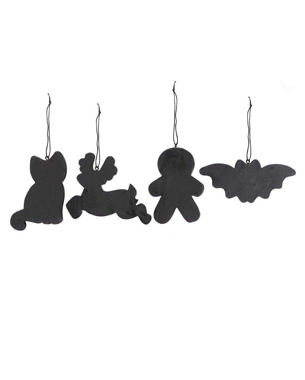 Schwarze Skelett-Keks-Ornamente 4 St.