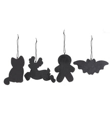Schwarze Skelett-Keks-Ornamente 4 St.