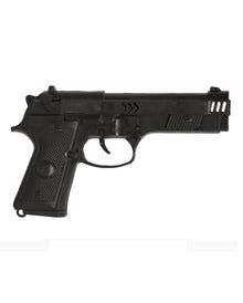 Schwarze Pistole als Spielzeugwaffe 24cm