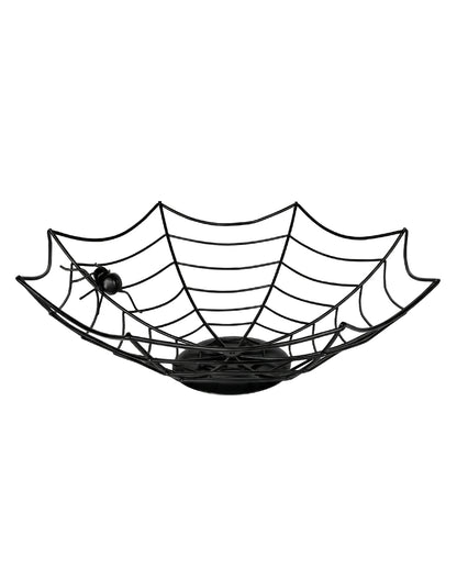 Schwarze Spinnennetz Schale aus Metall Ø 35cm