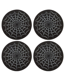 Black Cobweb Coasters 4 Pcs.