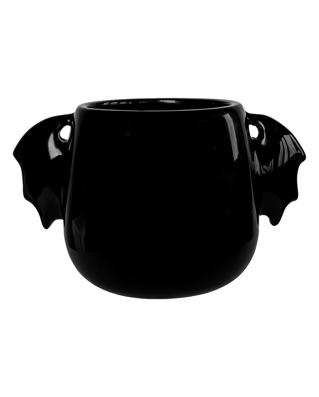 Schwarze Tasse mit Fledermausflügeln 400ml