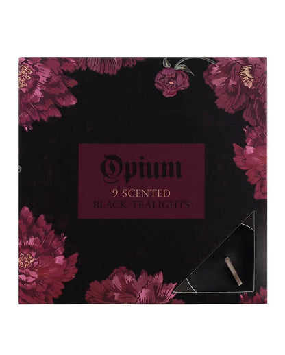 Schwarze Teelichter Opium Parfümiert 9 St.