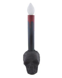 Black Skull Candle With Light 24cm
