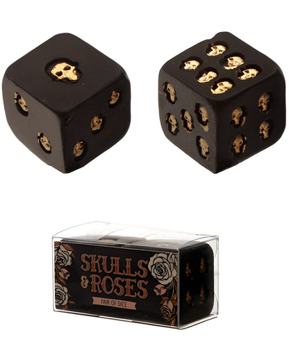 Black Skull Dice - Set Of 2