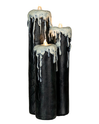 Schwarze Tropfende LED Kerzen 3er-Ensemble 24,5cm