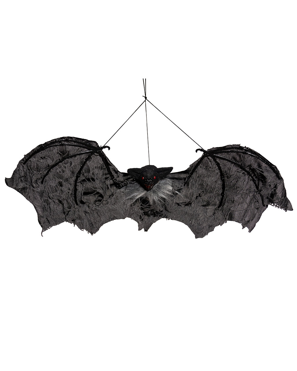 Schwarze Vampir Fledermaus mit Fetzenflügel 60cm