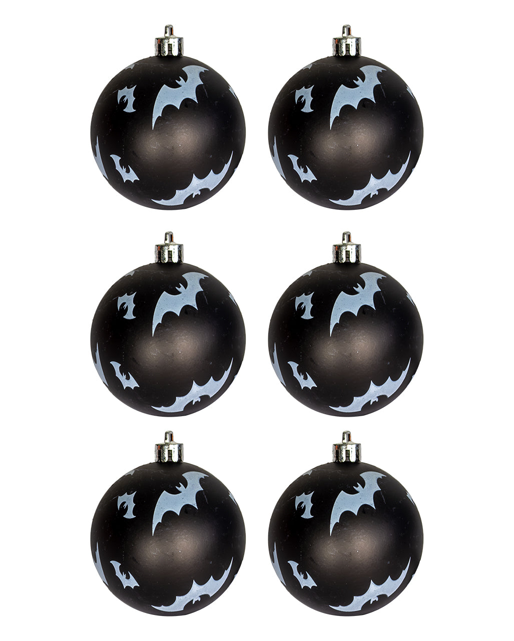 Schwarze Weihnachtskugeln mit Fledermäusen Ø 6cm