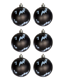 Schwarze Weihnachtskugeln mit Fledermäusen Ø 6cm