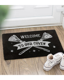 Schwarze "Welcome to Our Coven" Türmatte 60x40cm