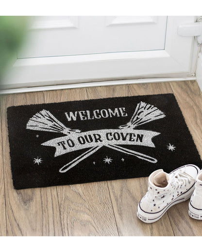 Schwarze "Welcome to Our Coven" Türmatte 60x40cm