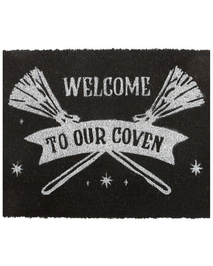 Schwarze "Welcome to Our Coven" Türmatte 60x40cm