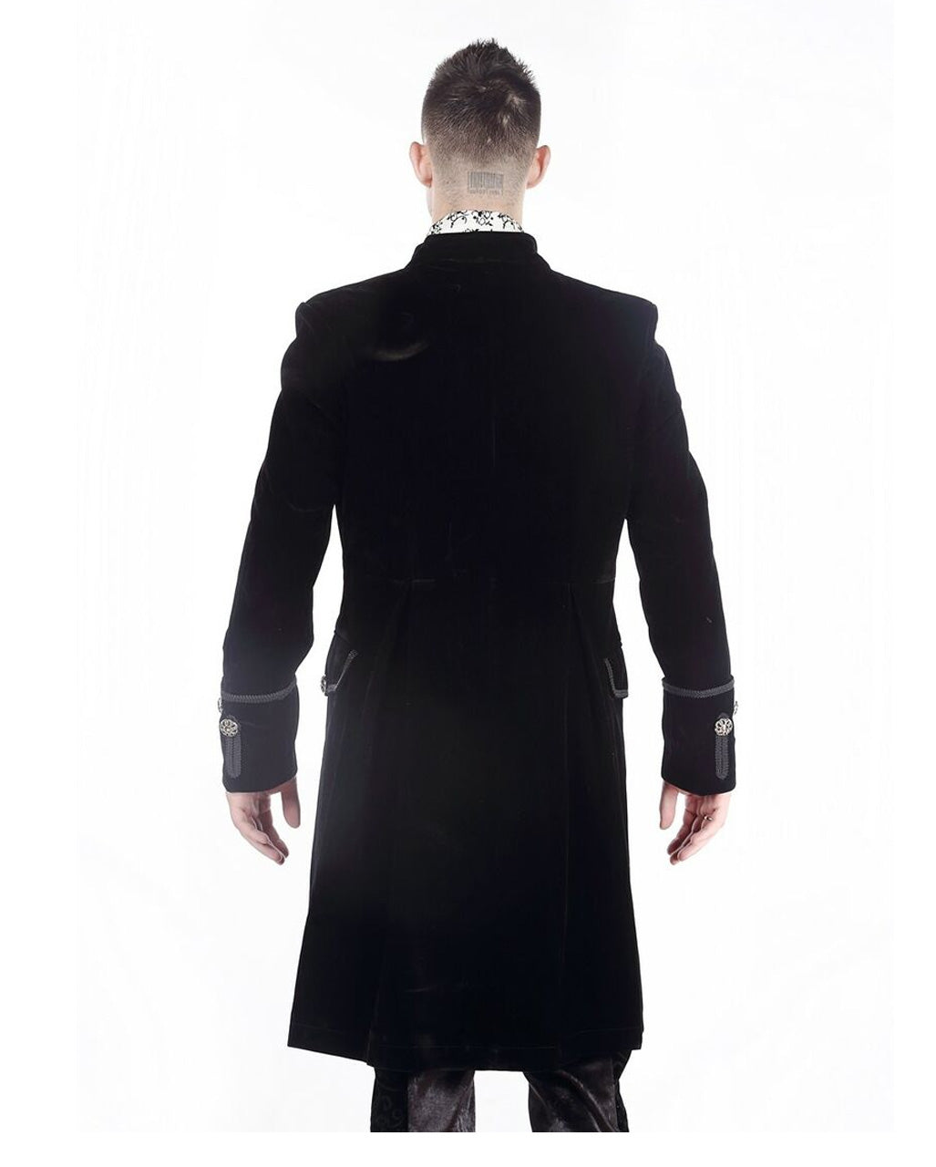 Schwarzer Samt Gothic Herren Mantel Aristokrat