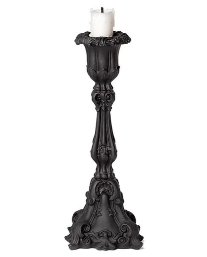 Schwarzer Gothic Barock Kerzenhalter 23,5cm